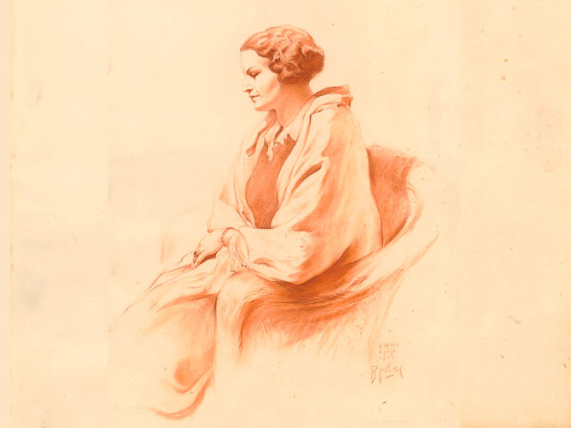 Знаменитият портрет на Багряна, направен през 1933 г. от словенския художник Божидар Якац